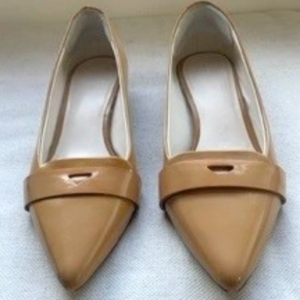 Boden Tan Patent Leather Pointed Toe Flats